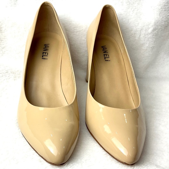 Vaneli Tilden Ecru Patent Leather Nude Colored Comfort Pumps Size 9.5M - Picture 4 of 14